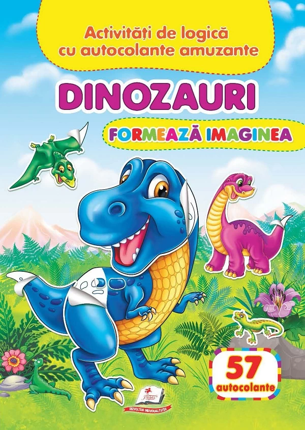 Dinozauri: Formeaza imaginea + 57 autocolante 