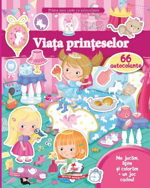 Prima mea carte cu autocolante: Viata printeselor  + 66 autocolante