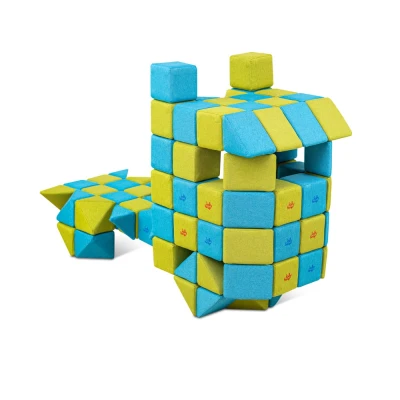 Cuburi magnetice JollyHeap® - CREATIVE 100 blocuri 4 forme